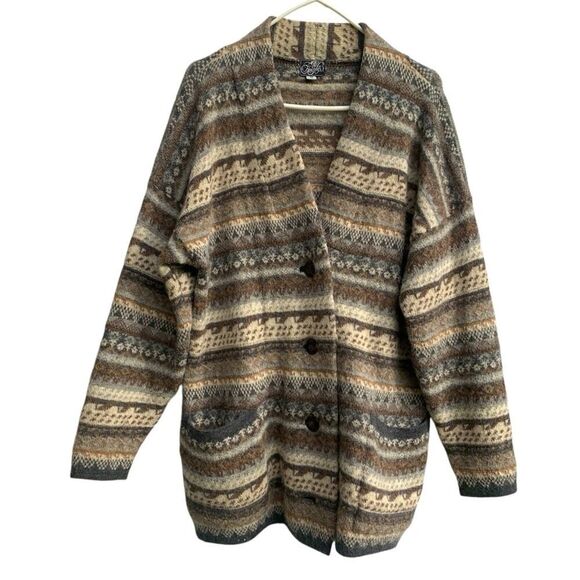 Knight of New Zealand 100% Alpaca Cardigan Sweater Hand Knit Women's Size M - Picture 1 of 11